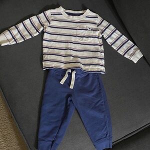 Striped Blue and White Kids Matching Set